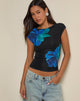 Immagine di Nova Top in fiore acquerello blu