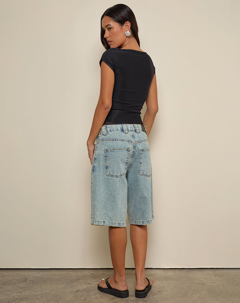 Immagine di Nova Top in fiore acquerello blu