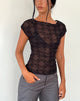 Immagine di Nova Top in nero Regina del Cuore Flock
