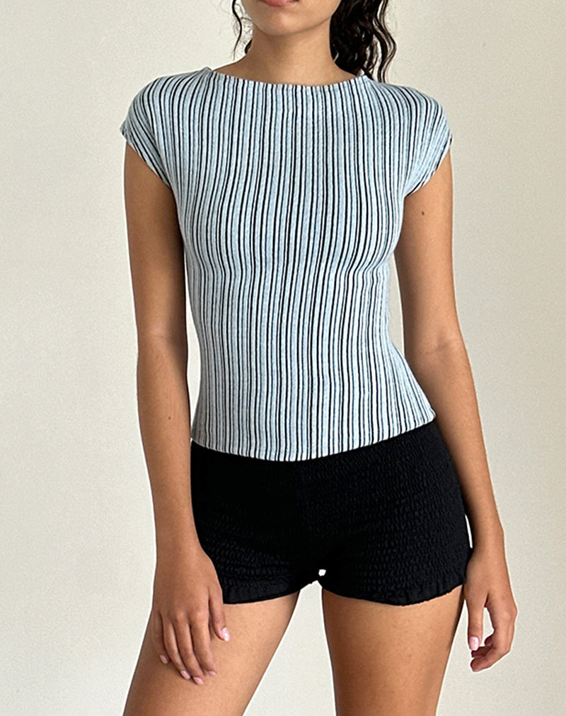 Immagine di Nova Top in Jersey blu e nero a righe