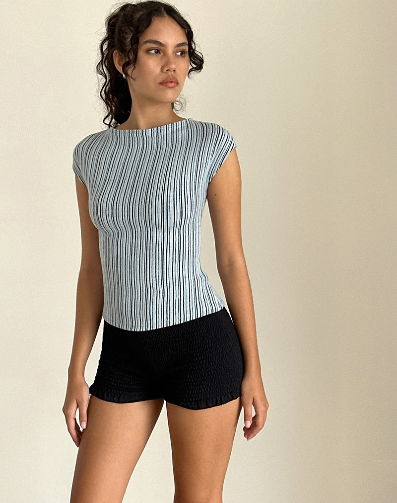 Immagine di Nova Top in Jersey blu e nero a righe