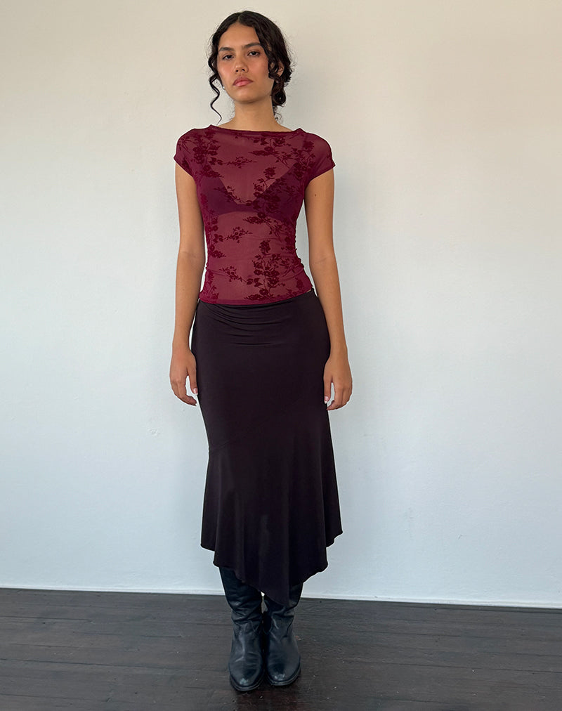 Immagine di Nova Top in fiore botanico marrone