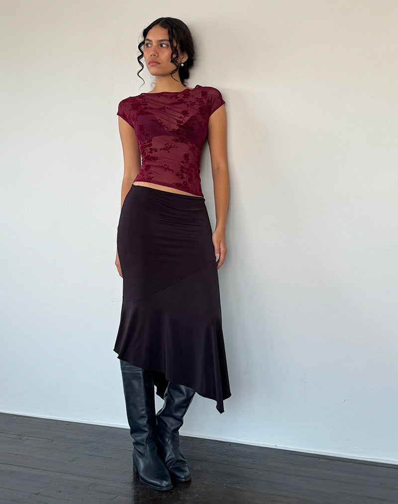 Immagine di Nova Top in fiore botanico marrone