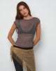 Immagine di Nova Top in chiffon grigio increspato