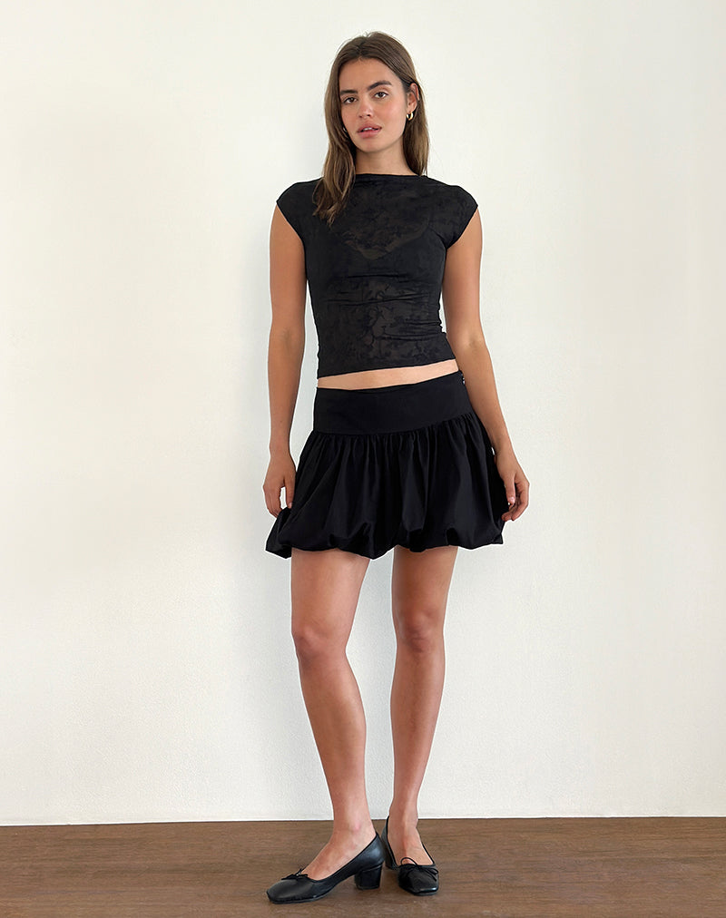 Immagine di Nova Top in maglia a fiori nero
