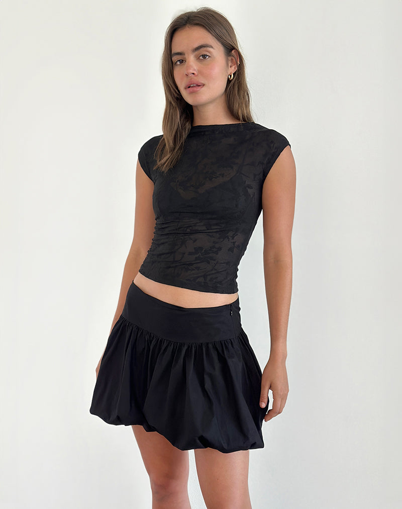 Immagine di Nova Top in maglia a fiori nero