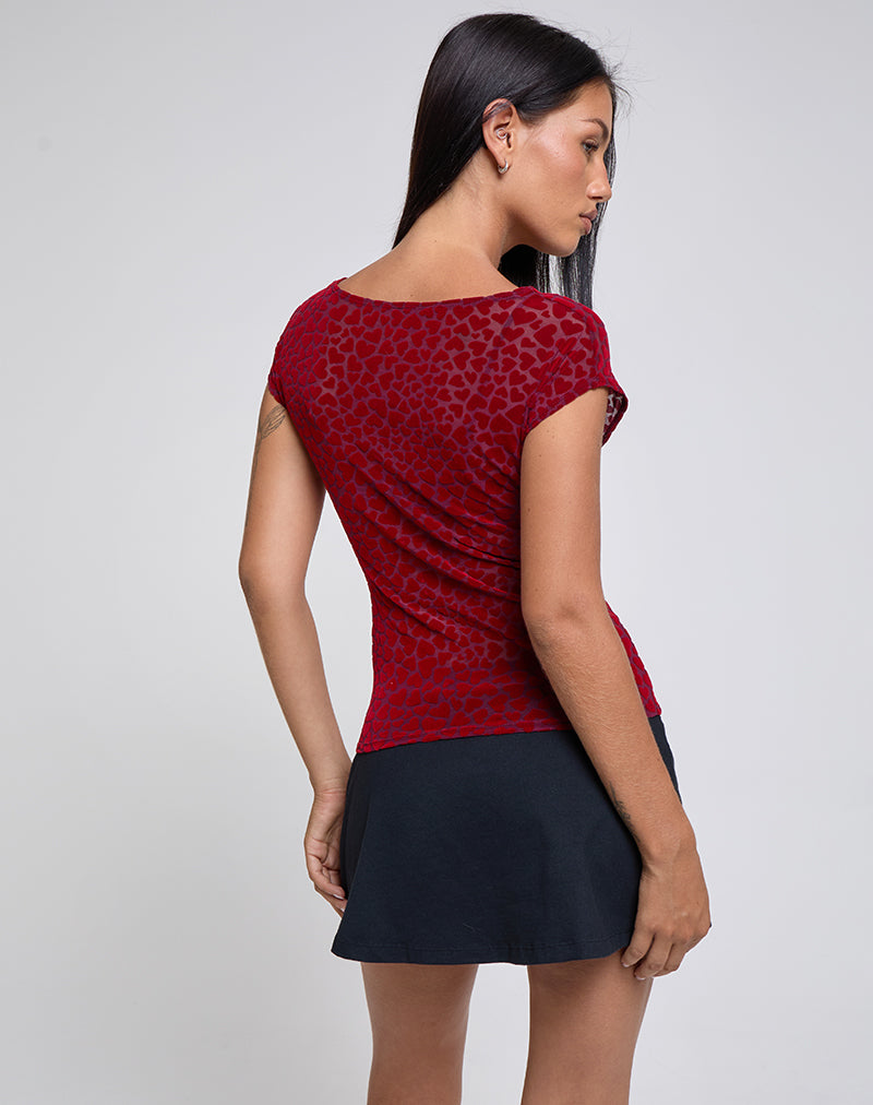 Immagine di Nova Top in Heart Flock Maroon