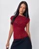 Immagine di Nova Top in Heart Flock Maroon