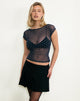 Immagine di Nova Top in Heart Flock Navy e Yellow