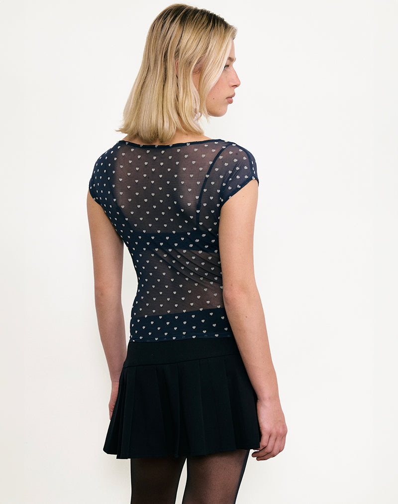 Immagine di Nova Top in Heart Flock Navy e Yellow