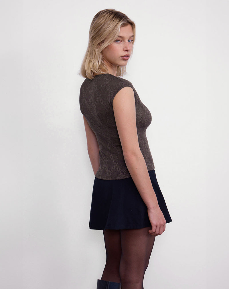 Immagine di Nova Top in maglia jacquard marrone