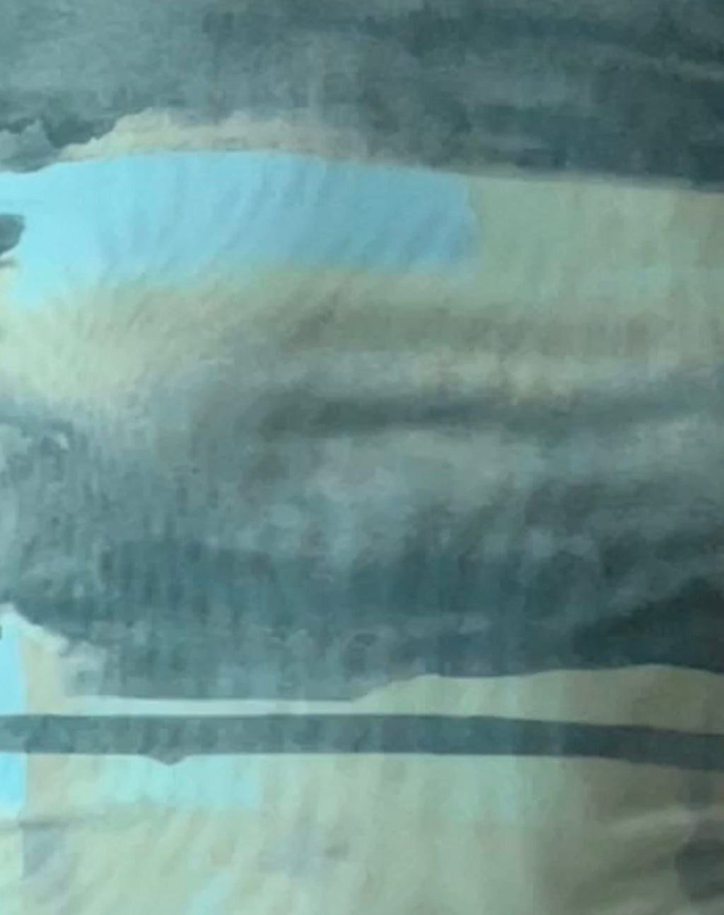 MOTEL X JACQUIE Nova Top in maglia verde e blu pennello astratto