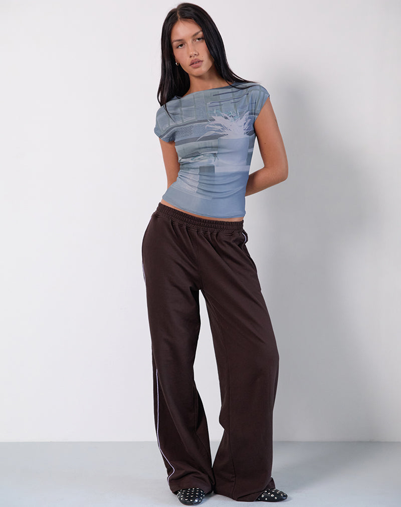 Top Nova con stampa Parlour blu