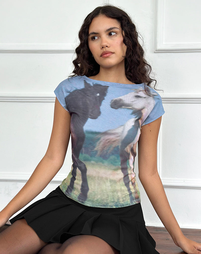 Immagine di Nova Top Mesh con stampa cavalli