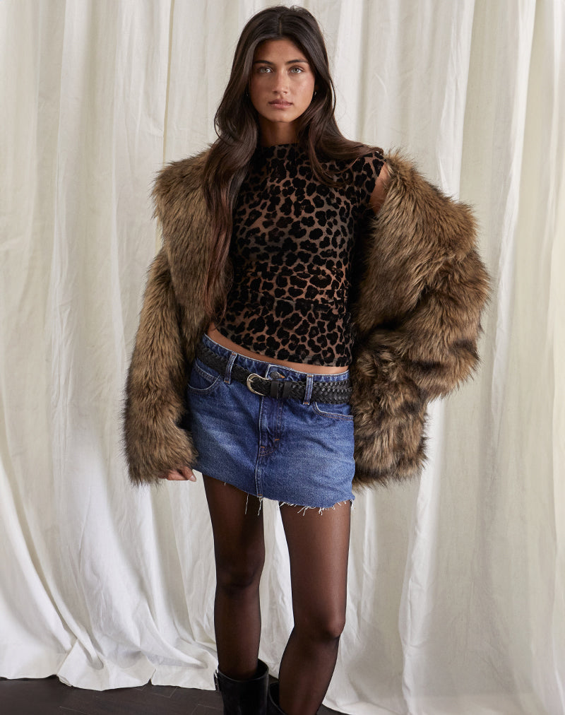 Immagine di Nova Top in maglia flock Rar Leopard