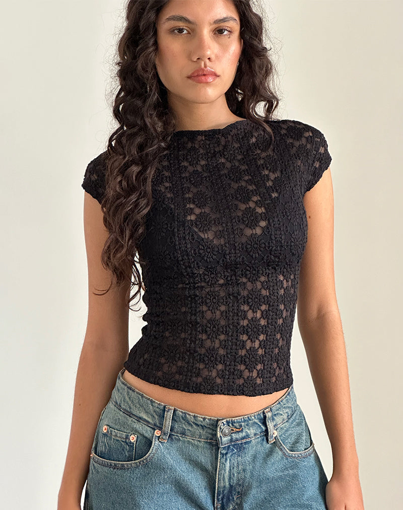 Immagine di Nova Top in pizzo regale nero