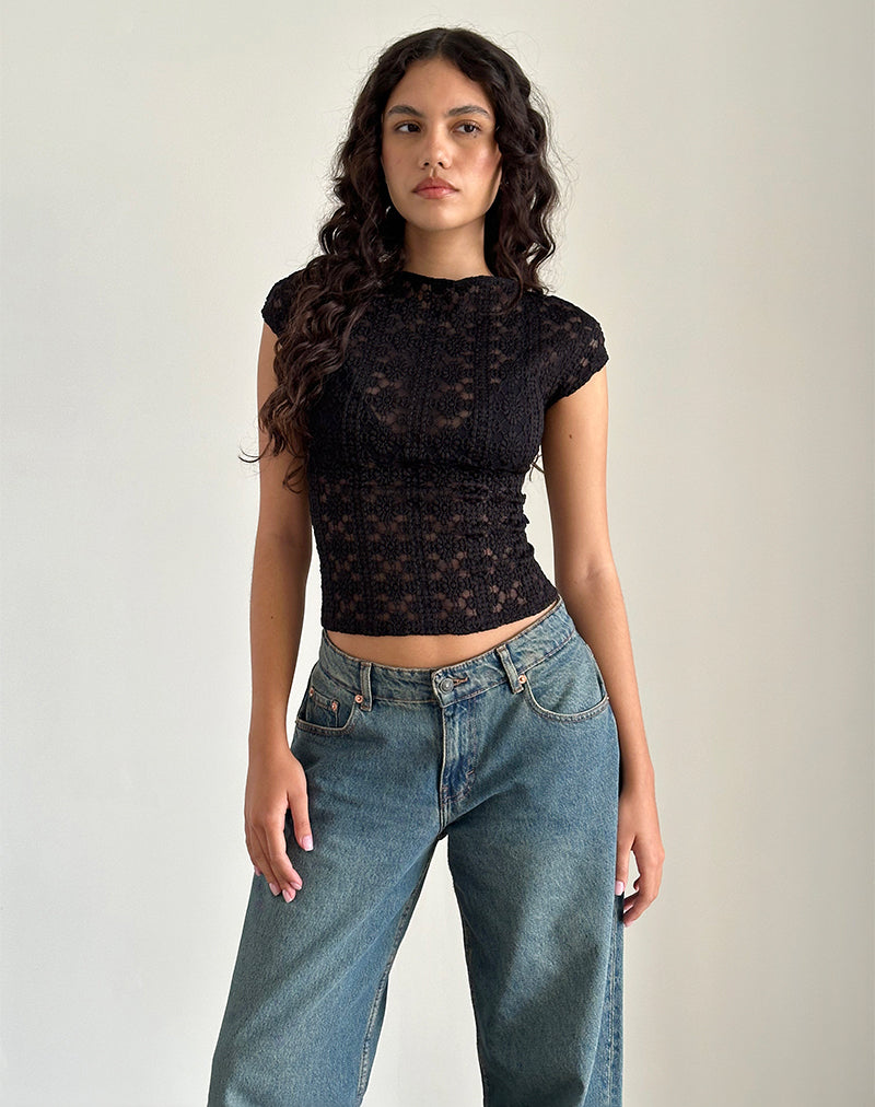 Immagine di Nova Top in pizzo regale nero