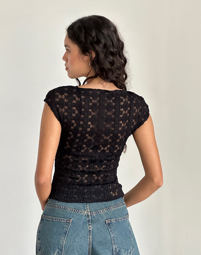 Immagine di Nova Top in pizzo regale nero