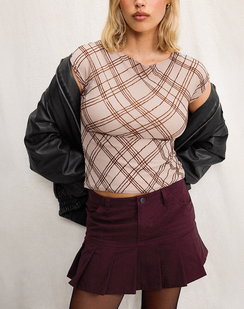 Top Nova a righe schizzate nude