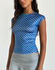 Immagine di Nova Slinky Top a righe diagonali blu