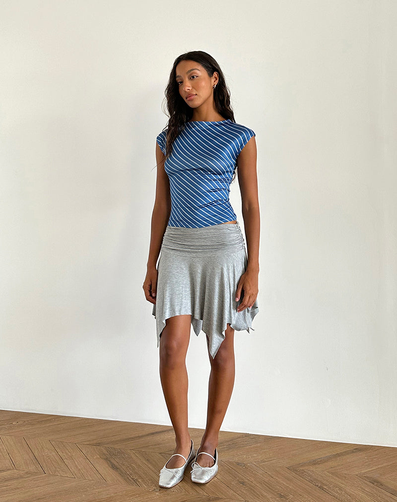 Immagine di Nova Slinky Top a righe diagonali blu