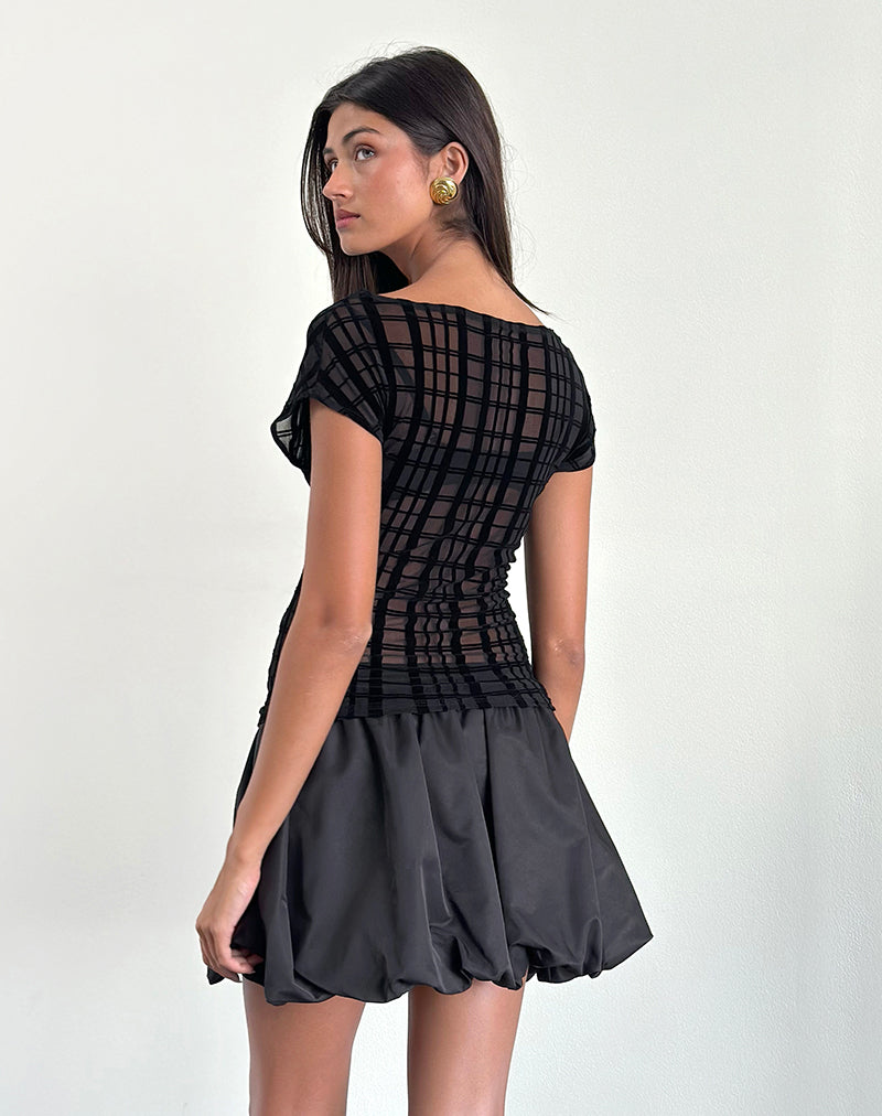 Immagine di Nova Top in tonal check flock nero