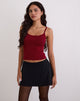 Immagine di Ziva Knit Cami Vest Top in Borgogna