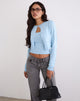 Immagine di Nuha Cardigan cropped a coste in blu
