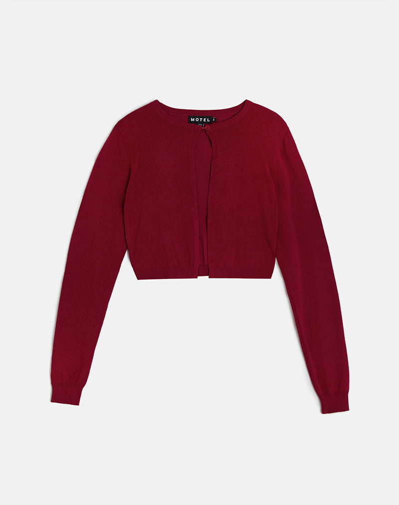 Immagine di Nuha Cropped Cardigan in Borgogna