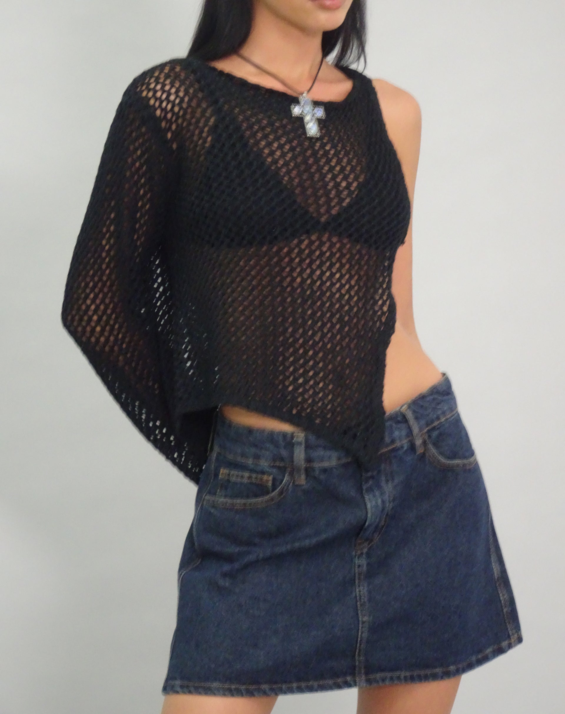 Immagine di Gonna Mini A-Line in Denim Indaco