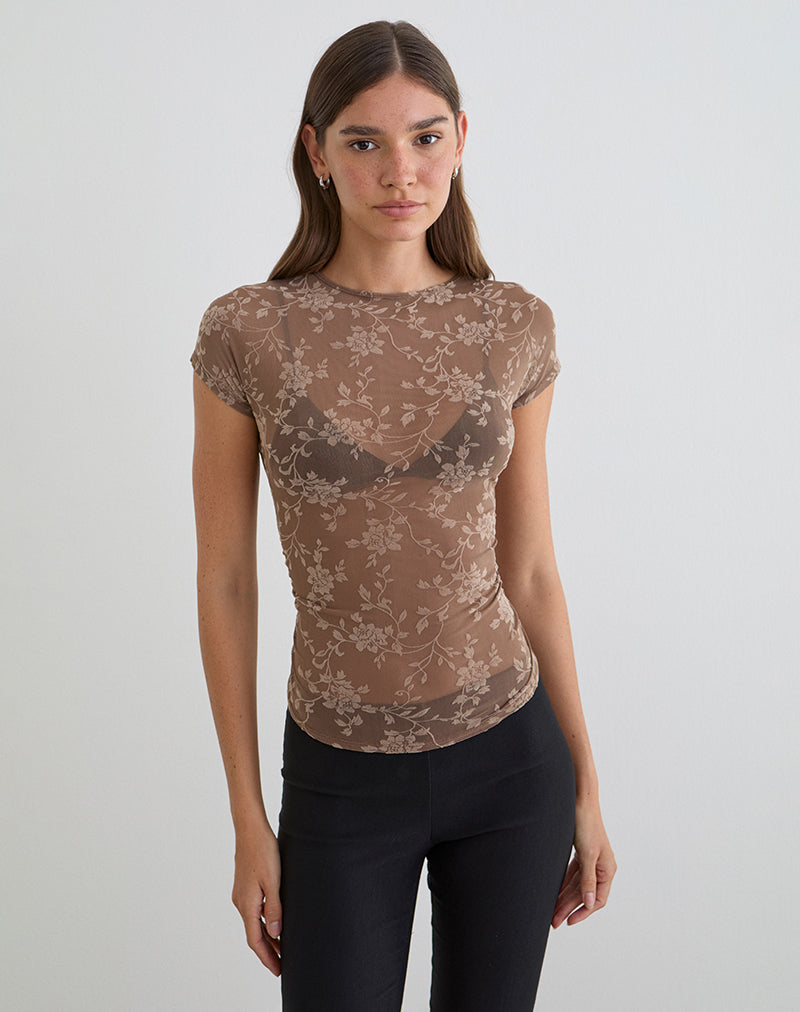 Immagine di Nuovo Top in Leafy Flock Dark Taupe