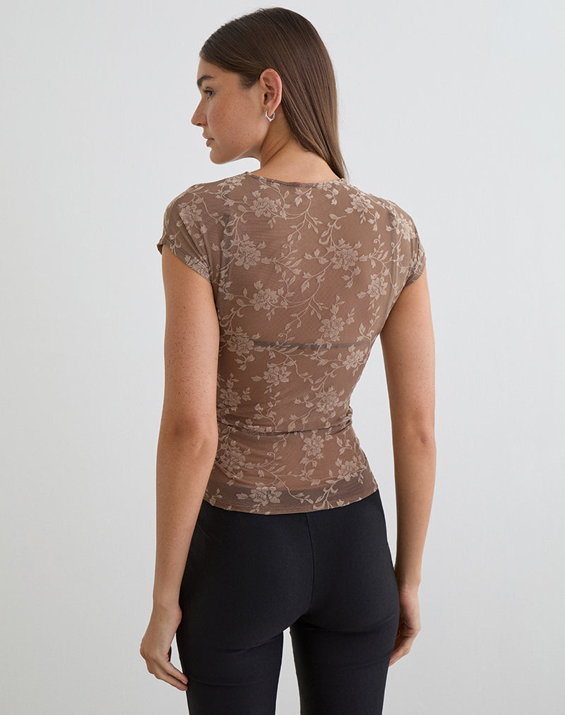 Immagine di Nuovo Top in Leafy Flock Dark Taupe