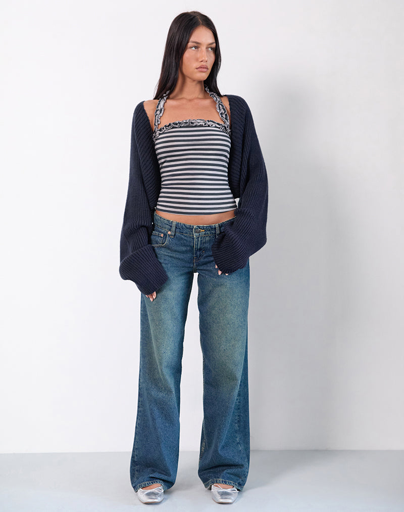 Coprispalle Nuria in blu scuro