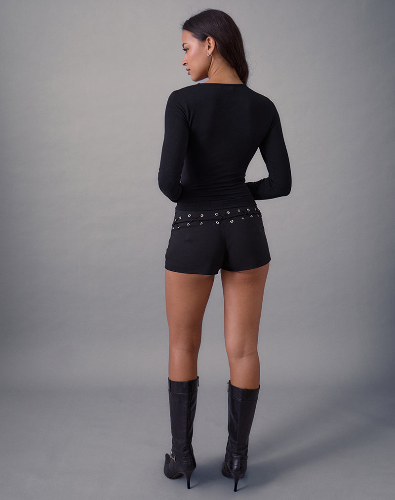 Immagine di Linaya Lace Up Hot Pant in Tailoring Nero