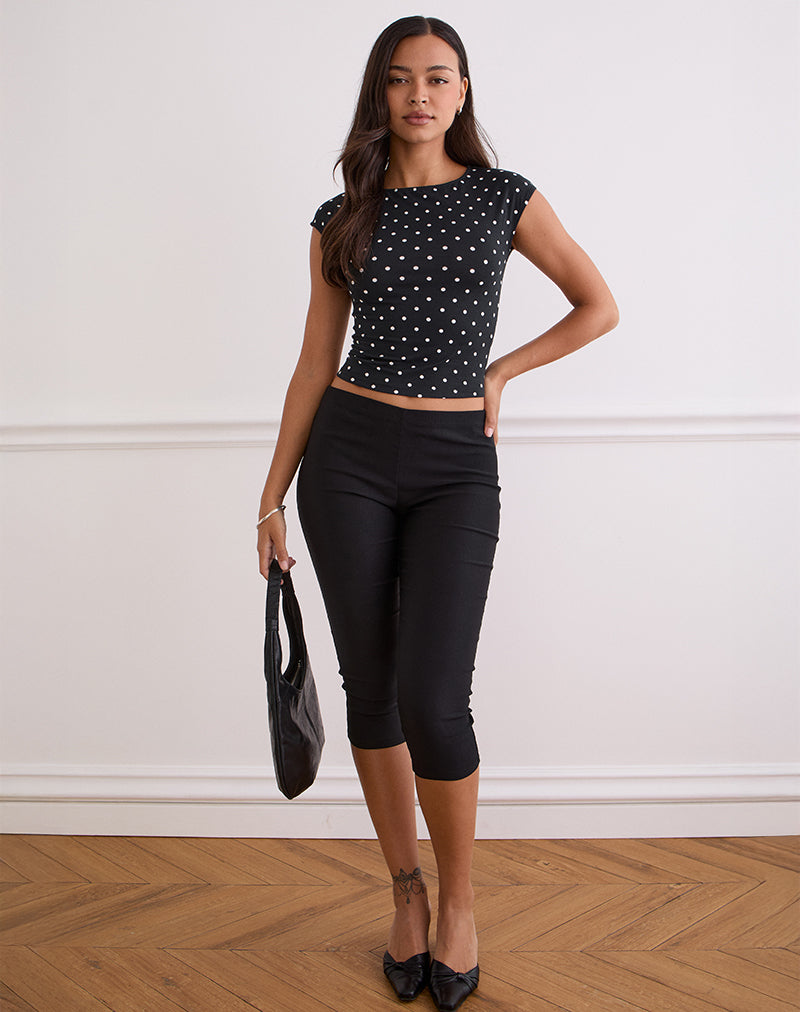 Immagine di Nova Top in maglia nera a pois