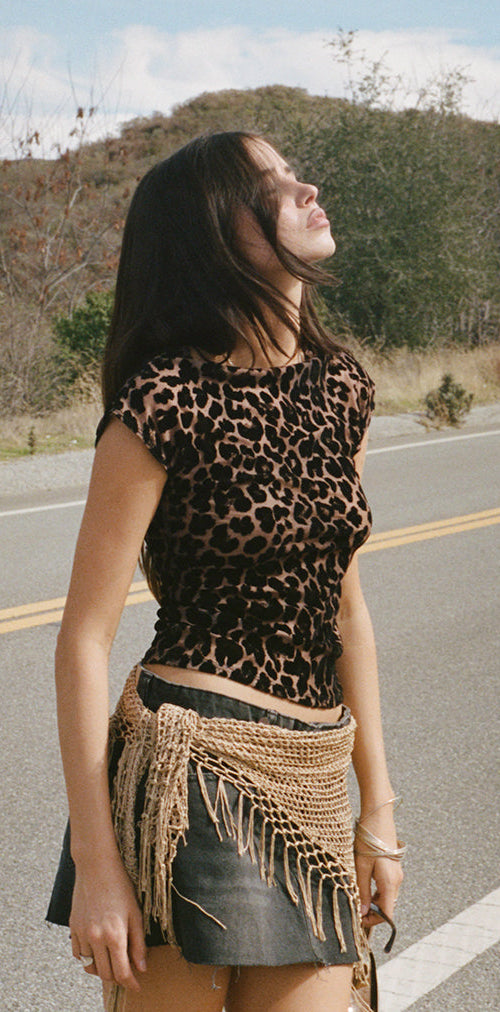 Immagine di Nova Top in maglia flock Rar Leopard