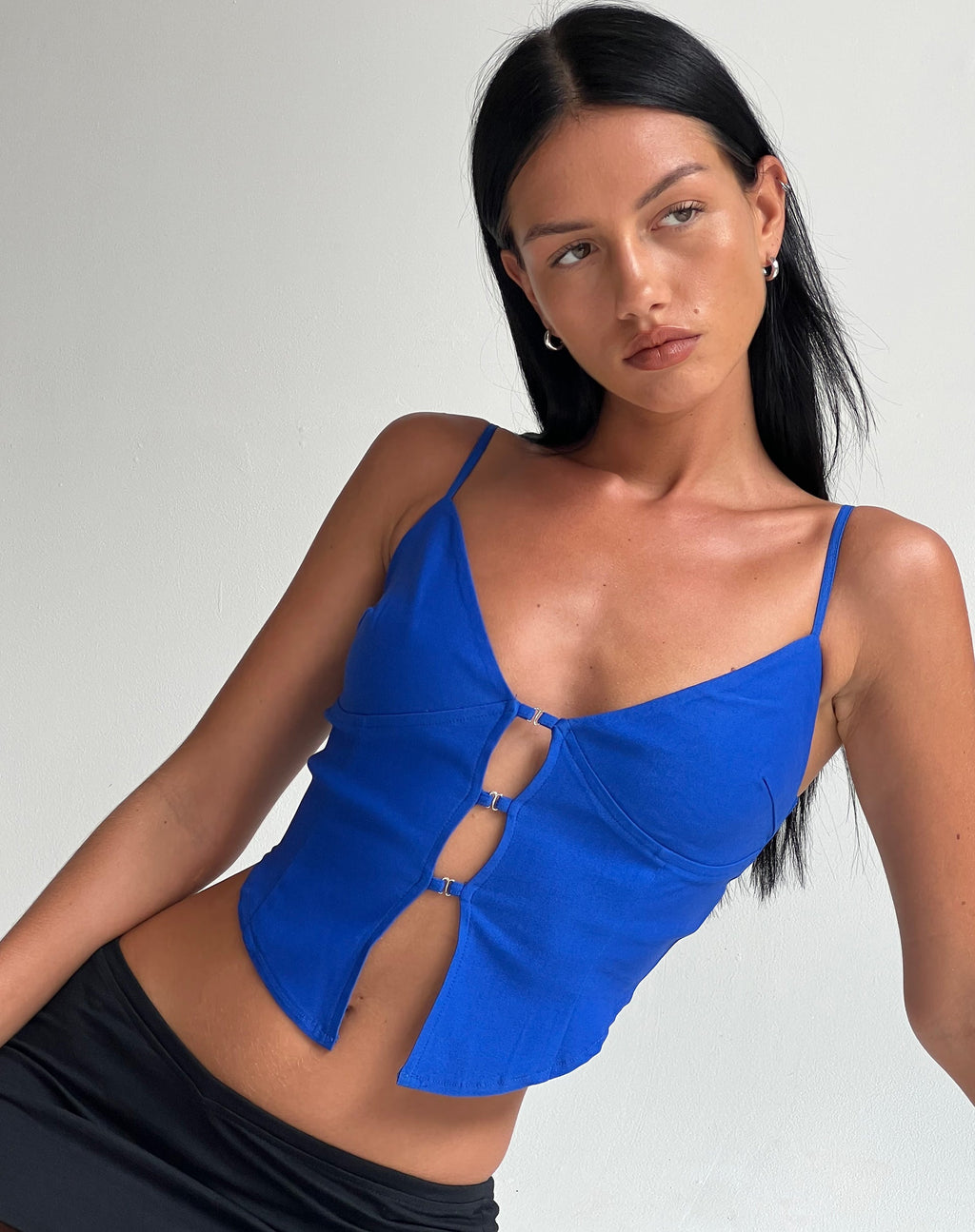 Top cami Oleta in cobalto