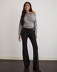 Immagine di Olira Pantalone svasato con occhielli in nero sartoriale