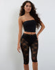 Immagine di Tuka Lace Cropped Capri Shorts in nero