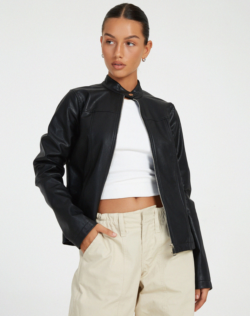 Giacca Olivia in PU nero