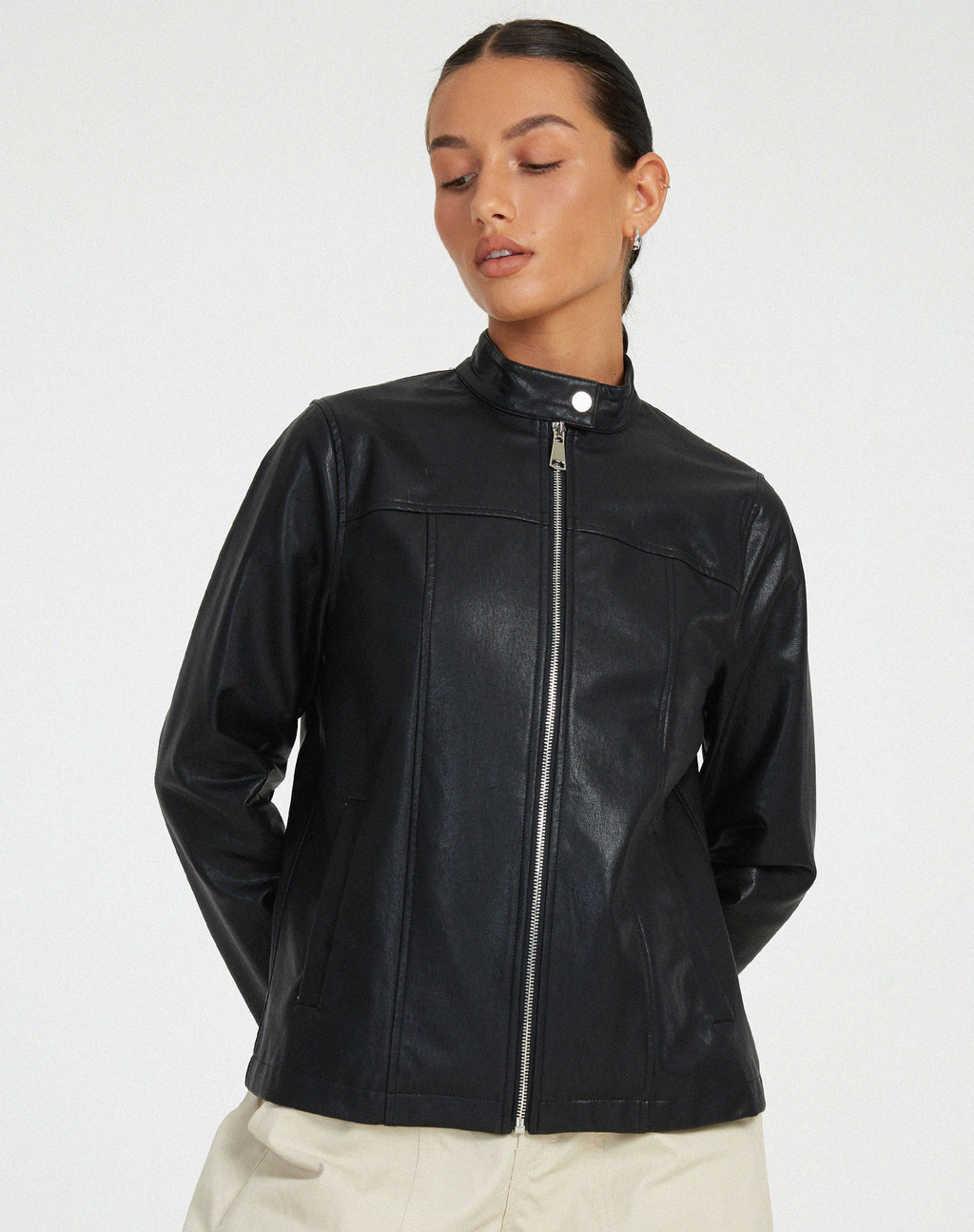 Giacca Olivia in PU nero