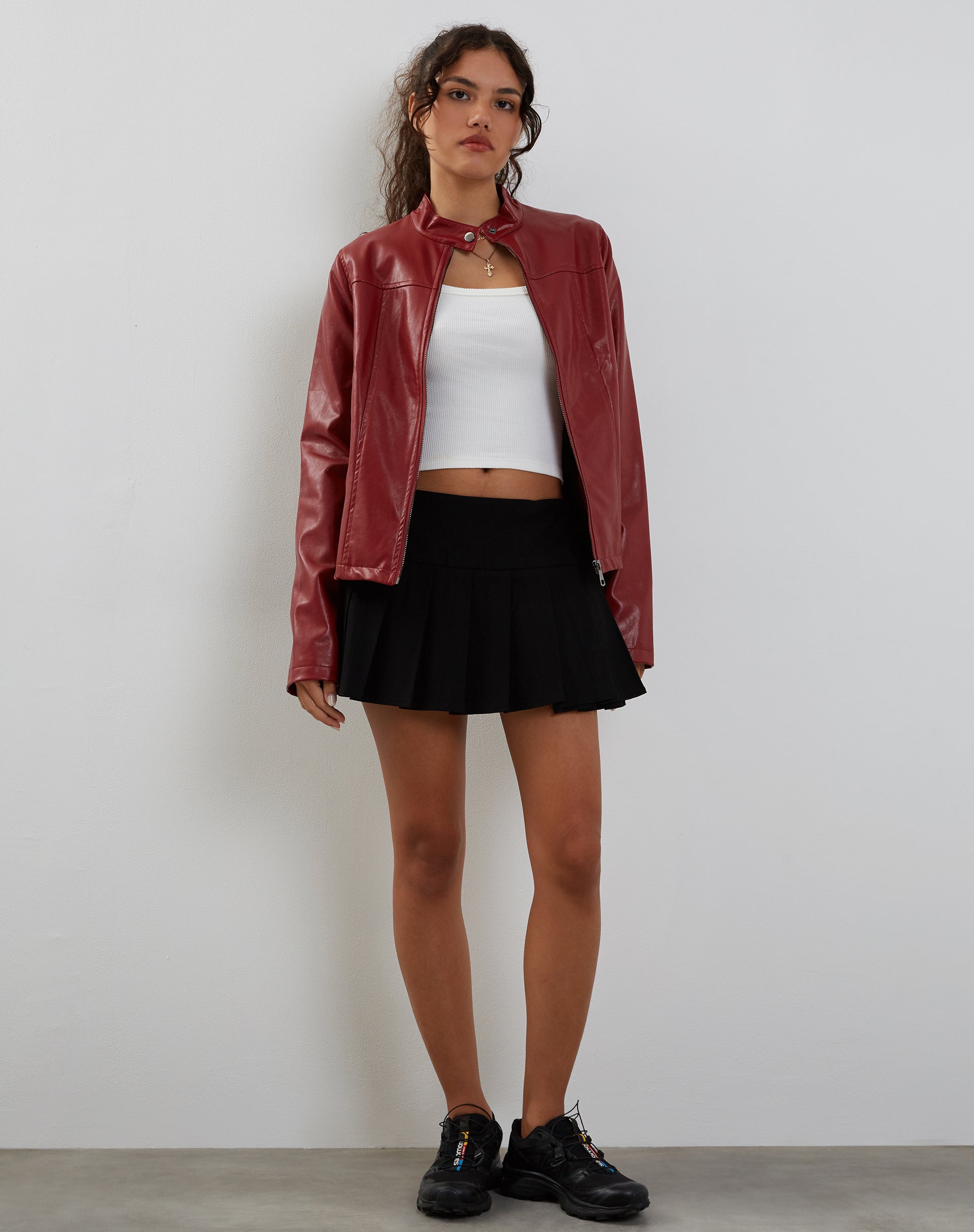 Immagine della giacca Olivia in PU rosso sangue