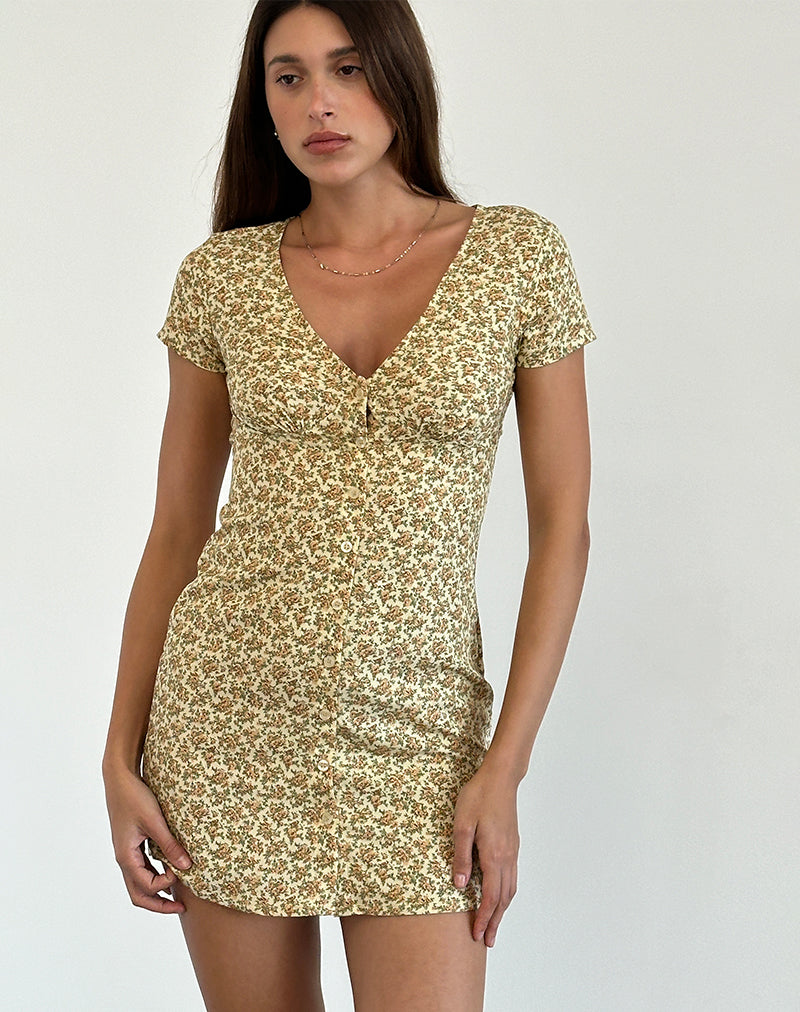 Vestito Omoni in giallo ditsy lavato