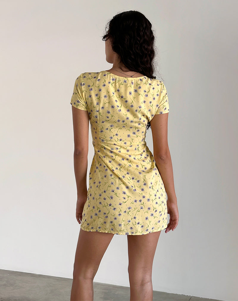 Immagine di Omoni Mini Abito in Fiore Selvatico Lemon Drop
