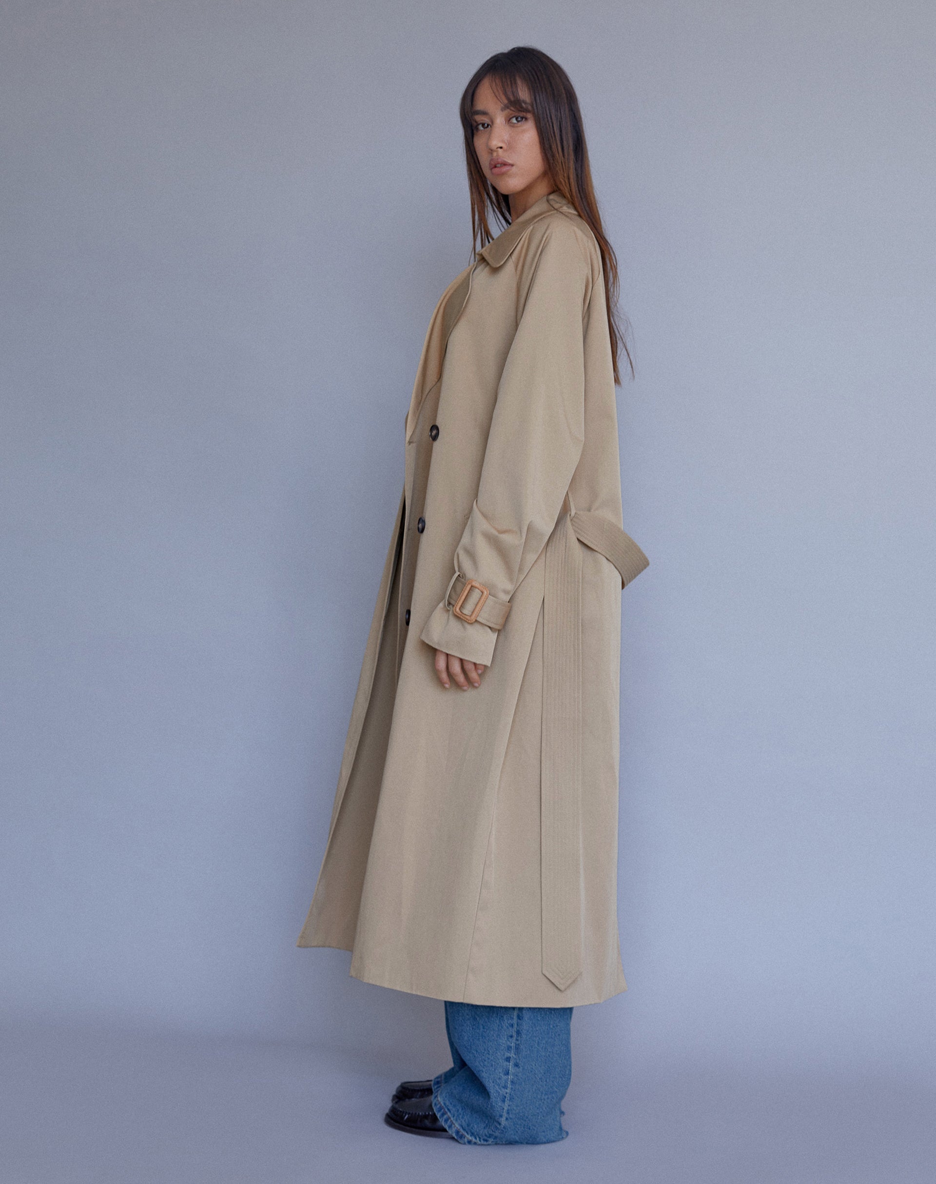 Immagine di Orcati Cappotto Trench Doppio Petto in Tan