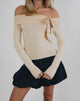 Immagine di Orianne Top Bardot a maniche lunghe in maglia crema di burro