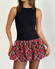 Immagine di Ortega Mini Dress in nero con quadrettatura diagonale in rosso