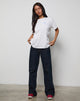 Immagine della t-shirt oversize basic bianca con grafica Doing My Best