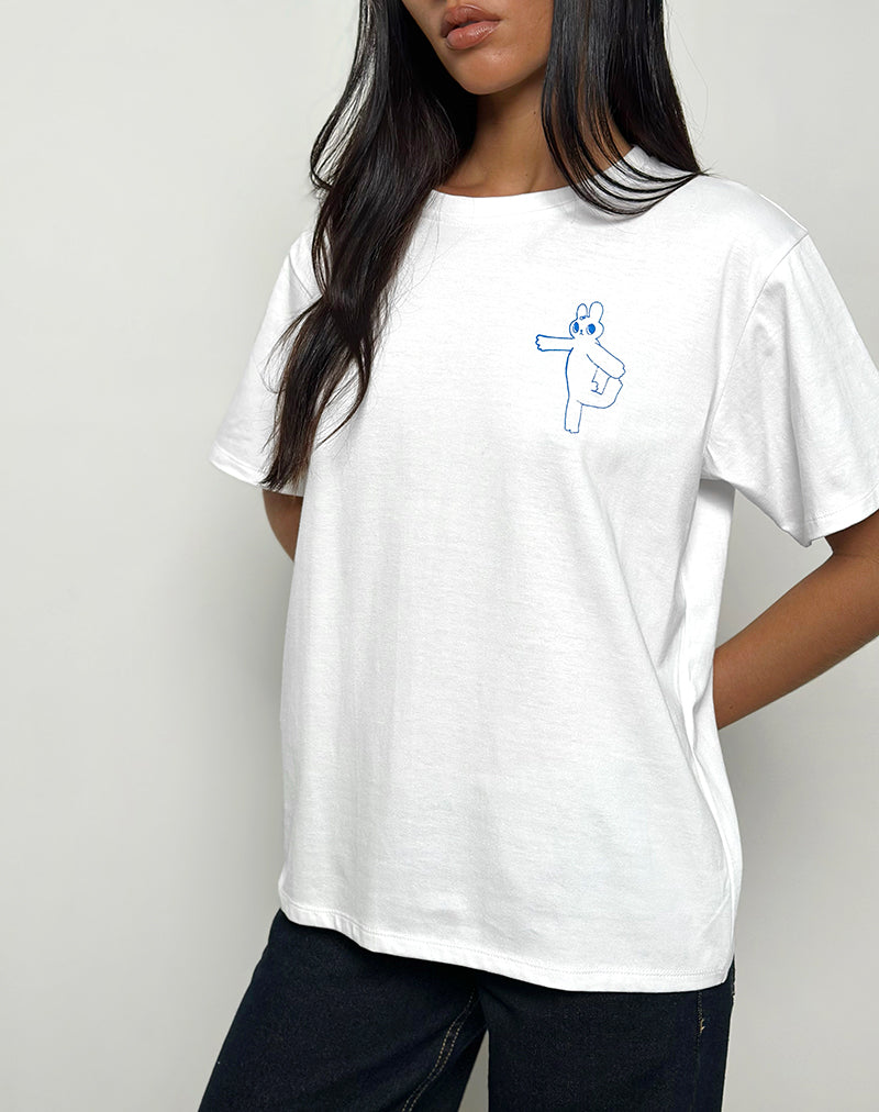 Immagine della t-shirt oversize basic bianca con grafica Doing My Best