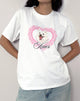 Immagine della t-shirt oversize Basic in bianco con stampa di animali domestici Aries Motel
